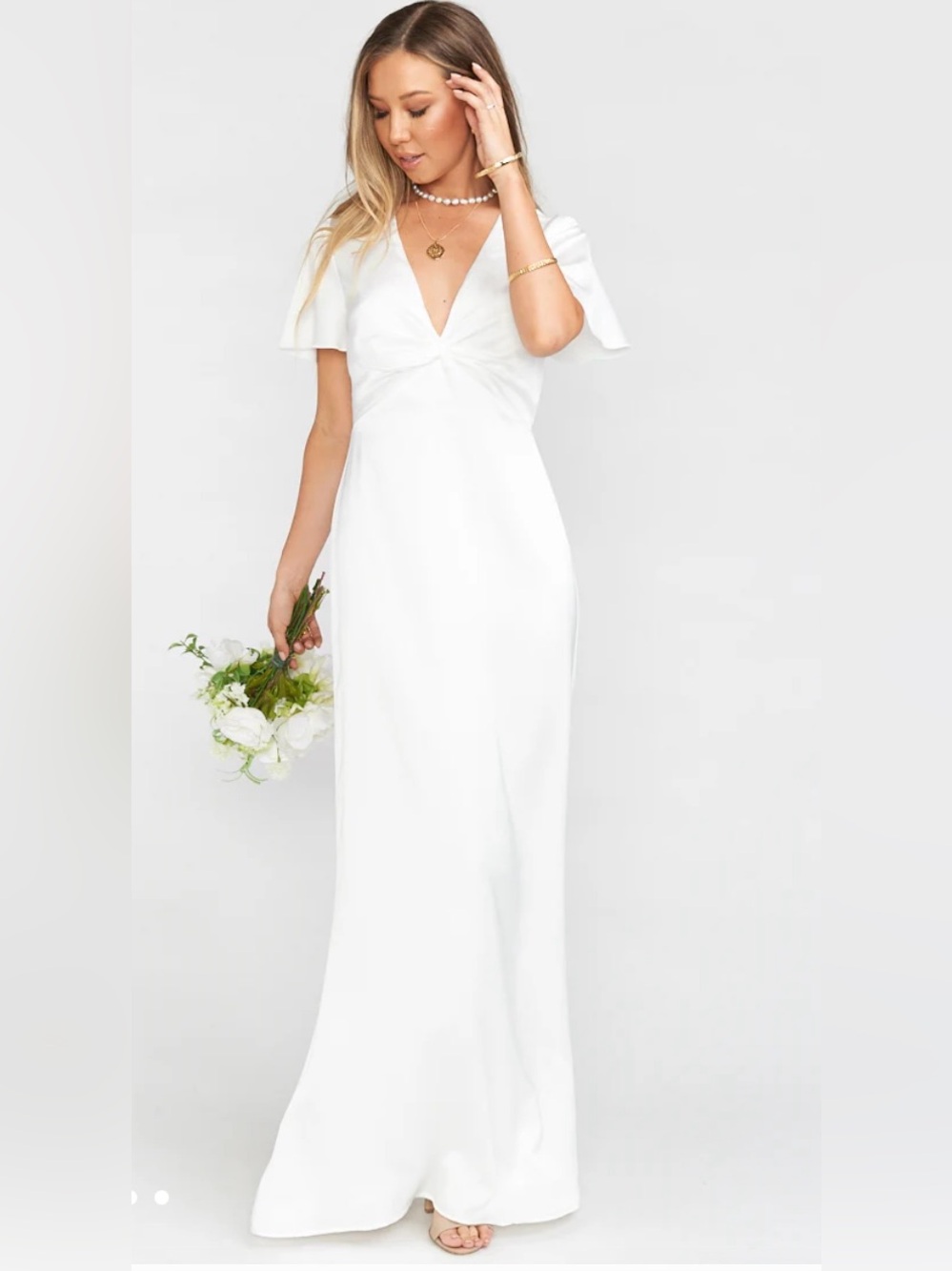 Show Me Your MUMU Rome Twist Gown NWT Size S Ivory